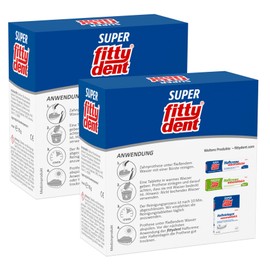 2 x Fittydent Cleaning Tablets Pack of 32 - Cleaning & Care Cleaning Tablets with Ph9 Care Formula - Prevent Discolouration