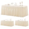 3 Pack Ivory Polyester Table Clothes for 6 Foot Rectangle
