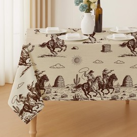 ANATTASOUL Western Cowboys Rectangle Tablecloth for Dining Table