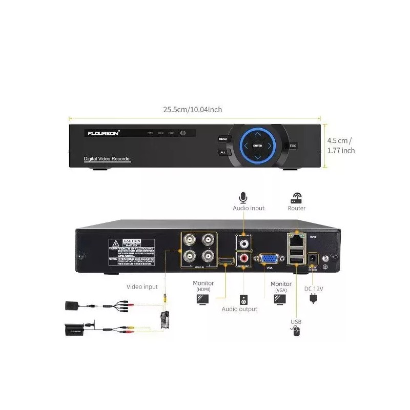 Floureon Smart CCTV DVR 4 CH HD 1080P Digital Video