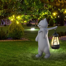 mikilov Elephant Sculpture Lantern Decor - Outdoor Lanterns & Indoor Statue Decorations for Garden, Yard, Porch, Home, Balcony (Walking)