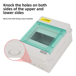 Generic 6 Way Power Distribution Box, IP66 Waterproof Circuit Breaker Box with Transparent Cover, Bus Bars and DIN Rail, PC ABS Distribution Protection Boxes for Indoor & Outdoor Use