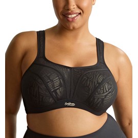 Sculptresse by Panache Activate Non-Padded Underwire Sports Bra (9441),36HH,Black/Chalk - Black/Chalk,36HH