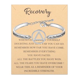 FEELMEM Armband zur Genesung von Sucht, Gelassenheit ist nicht die Freiheit des Sturms, AA-Symbol, anonymer Schmuck, AA Nüchternheit Geschenk