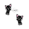 FIVE-D Children's Earrings Small Cat 925 Silver in Jewellery Case,