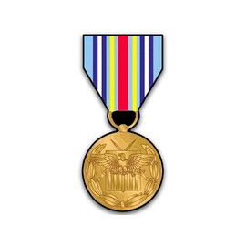 Global War on Terror Medal Shaped Sticker (US gwt Award Veteran Vet Commendation Vinyl Decal for car Truck or Laptop (2 x 4 inch)