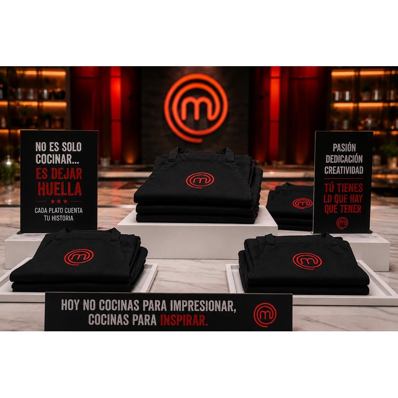 SAQUITOMAGICO Grembiule ufficiale Masterchef per adulti e bambini ricamato. Prodotto