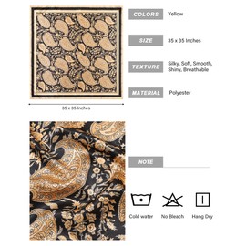 AWAYTR 35” Satin Head Scarf for Women Like Silk Scarf for Hair Scarf Satin Hair Bandana Women Headscarf Hair Wrap Scarf Neck (Light Camel)