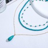 NEWITIN 3 Pieces Turquoise Necklace for Women 14K Gold Plated