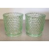 Indiana Glass Vintage Hobnail Votive Candle Holder Spring Green Translucent