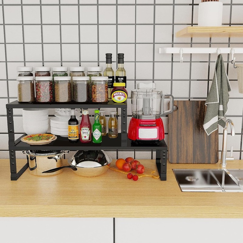 Jojocross Expandable Cabinet Shelf Organizer Storage Spice Rack Shelves for