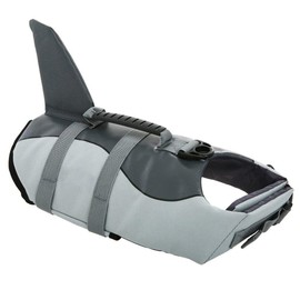 Queenmore Queenmore Dog Life Jacket Ripstop Dog Safety Vest Adjustable Preserver with High Buoyancy and Durable Rescue Handle for Small,Medium,Large Dogs, Grey Shark Medium