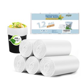 Inwaysin - 200 bolsas de basura pequeñas de 1.2 galones, bolsas de basura para baño, bolsas de basura de oficina, color blanco transparente, bolsas de compostaje para cocina, oficina, arena para