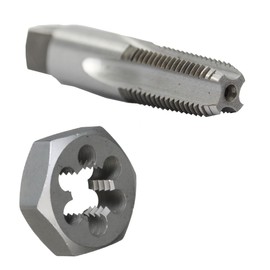 Drill America 1/4" NPT Pipe Tap and Die Kit, Carbon Steel Pipe Tap and Pipe Die - Hex Shape, POUT Series