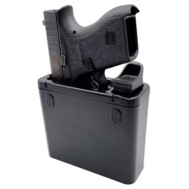 TacBox Mini SC for Pistols - Subcompact Handgun Fast Access Mountable Holster Box for Vehicles, Home/Office & More (Black)