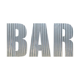 BAR Metal Letters Corrugated Galvanized Metal Word Business Sign Home Décor Restaurant Decorations (20 Inch)