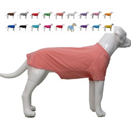 Lovelonglong Pet Clothing Dog Costumes Basic Blank T-Shirt Tee Shirts for Medium Large Dogs Lotus Pink XXL+