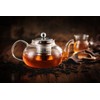 Hiware Glass Teapot with Stainless Steel Infuser & Lid, Borosilicate