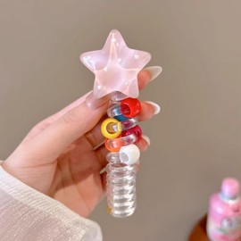 EZ PEACH (Pink02) Women's Hair Accessory, Star, Popular, Wire Pony Hair Wire, Arrangement Wire, Hairband, Mature Style, Simple, Stylish, Thin, Arrangable, Children's Cord, Stylish