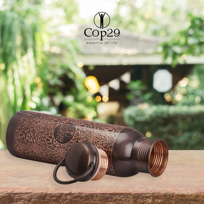 Cop29 Handcrafted Engraved Premium Design Pure Copper Tulip Antique Water