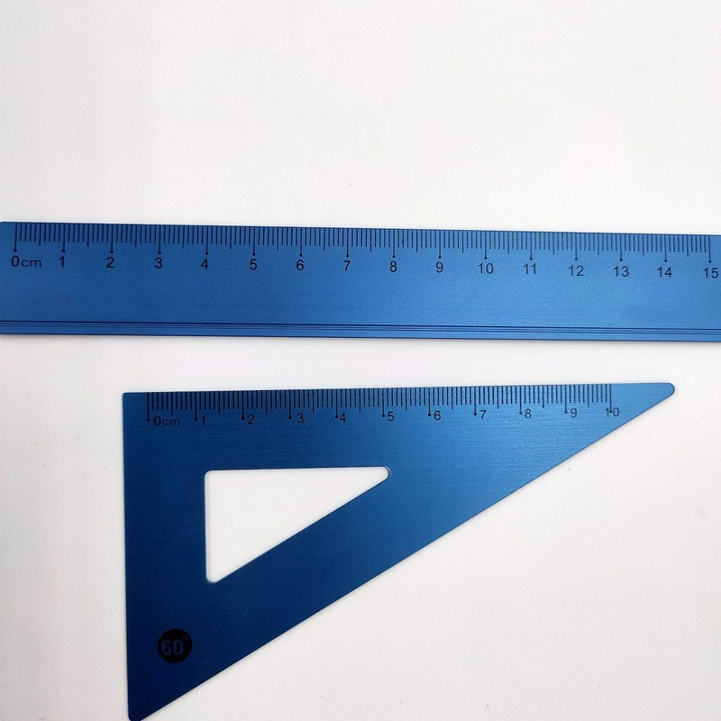 Accod Aluminum Alloy Ruler Set Stainless Steel Scale Ruler Math