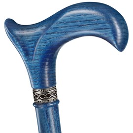 Asterom Walking Cane - Fancy Wooden Canes for Men & Women - Handmade, Stylish, Fashionable - Cool Walking Sticks for Seniors (Indigo, 36 Inches)