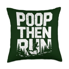 Poop Then Run Throw Pillow