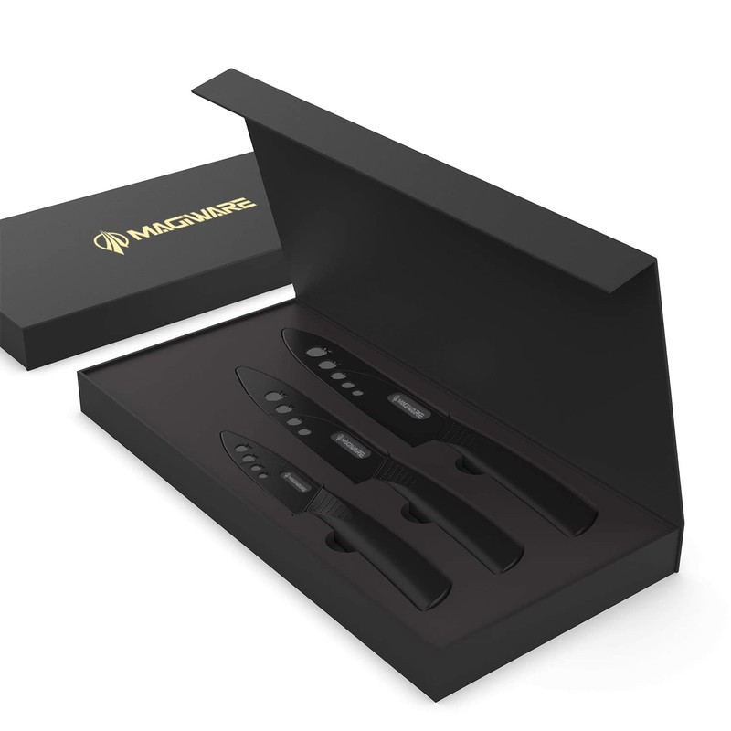 Magiware Ceramic Knives, Ceramic Knife Set with Sheaths Cover -Sharp