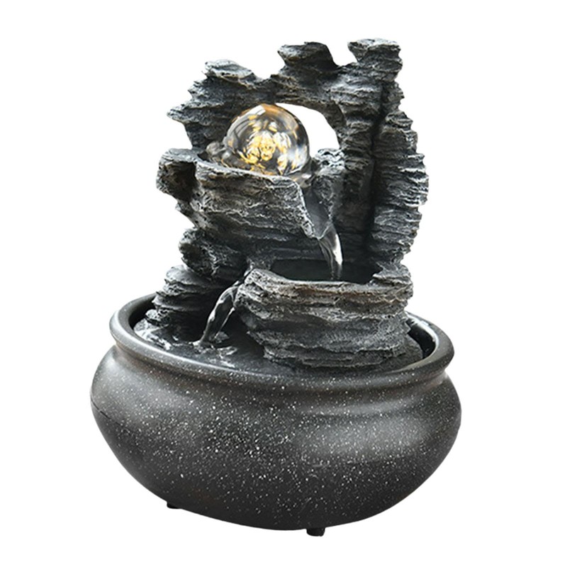 WeiLaiKeQi Indoor Waterfall Fountain Tabletop Fountain with Scene Light Water