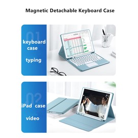 Keyboard Cover with Mouse for Galaxy Tab S9 11 inch 2023 SM-X710/X716B/X718U，with Touchpad S Pen Holder Round Key Slim Smart Detachable Bluetooth Keyboard (Tab S9 (2023), Pink)