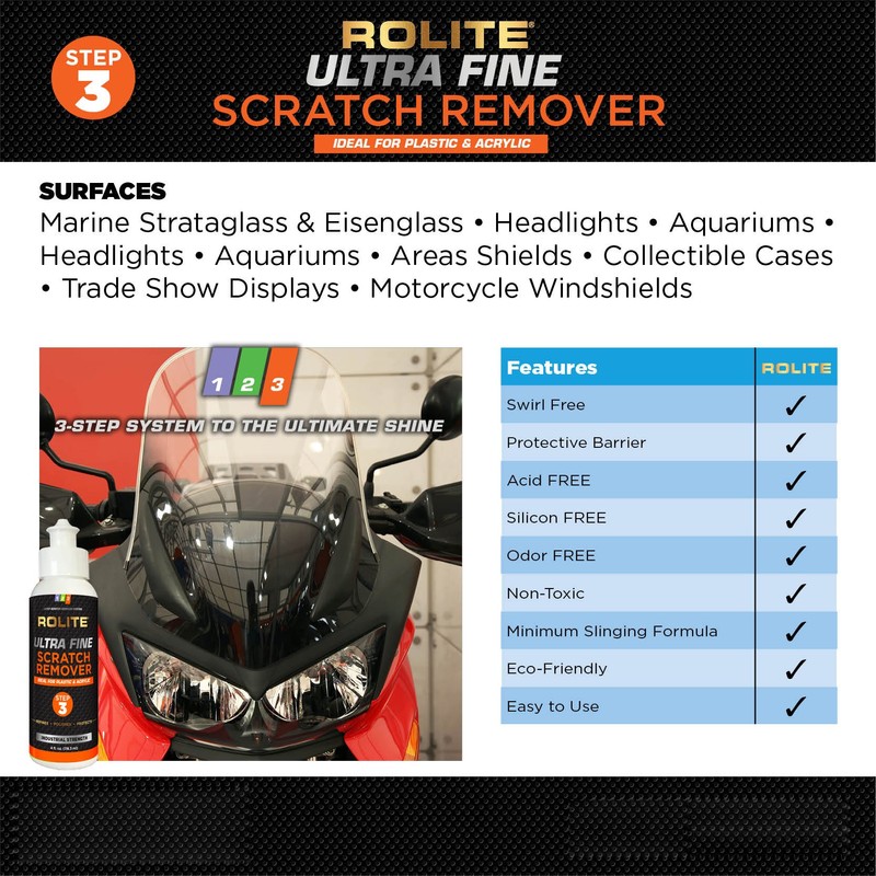 Rolite Ultra Fine Scratch Remover for Plastic & Acrylic Surfaces