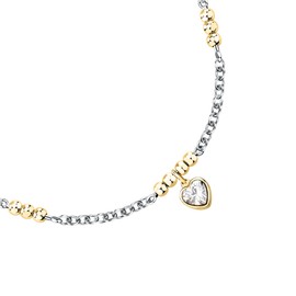 Morellato Women's Steel Bracelet with Heart Emily in Paris Talismani Collection Gift for Friend, Alloy Steel, Cubic Zirconia