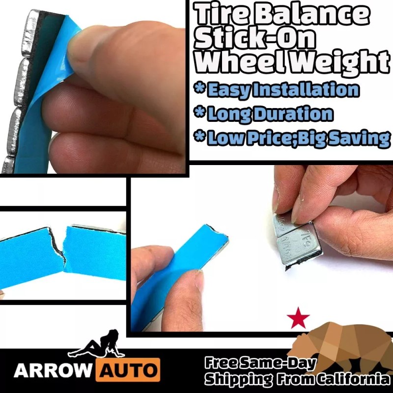ARROW [1-BOX] 1/4oz Zinc Wheel Weight Stick-On 576pcs/box Adhesive Tape