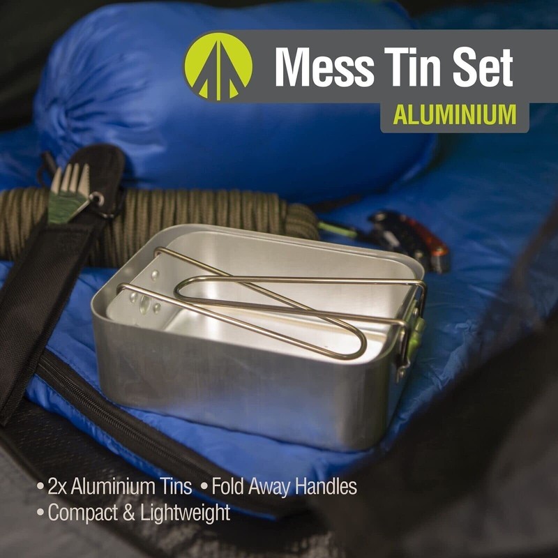 Summit Set of 2 Nesting Aluminium Mess Tins for Camping