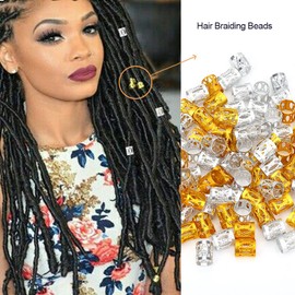 Yinhing Granos de Trenzado de Cabello, brazaletes de Trenzas Trenzas de Metal Ajustables Trenzas Anillos puño Pelo Belleza Herramientas de decoración (Oro + Plata)