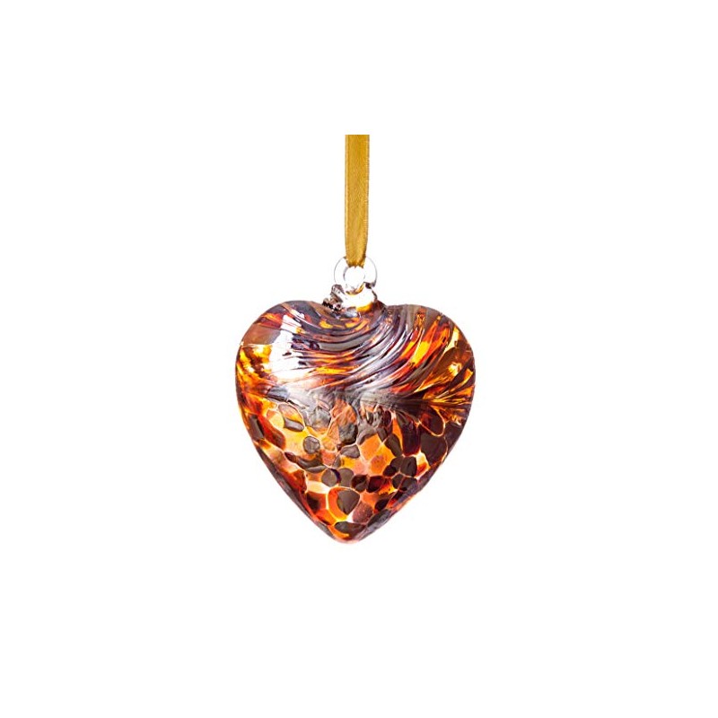 November Topaz 8cm Birthstone Glass Heart