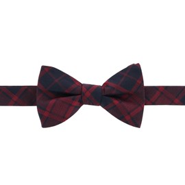 Trafalgar Men's Kincade Red Blackwatch Plaid Silk Bow Tie, Red Plaid