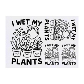 Azeeda 4 x 'Ich befeuchte meine Pflanzen' Temporäre Tattoos - Wasserfest, Hautfreundlich & Ungiftig · Transfers in Verschiedenen Größen (TO00086188)