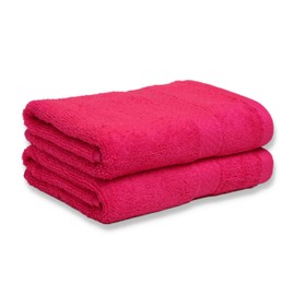 2 Pack Hot Pink Hand Towels Full Terry Premium Plus,100% Cotton, Size 16x27