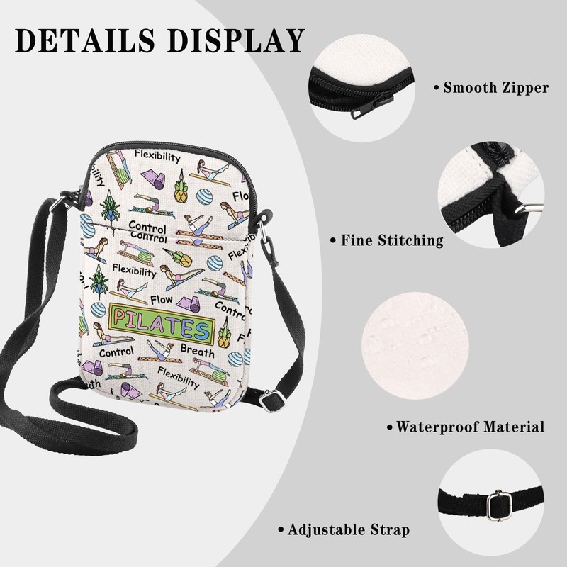 Pilates CB Crossbody Bag for Pilates Instructor, Teacher, Coach -
