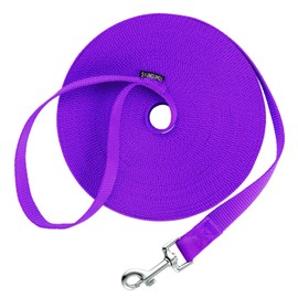 Siumouhoi Dog/Puppy Obedience Recall Training Agility Lead- 15 ft 20 ft 30 ft 40 ft 50 ft Long Leash -for Training Leash, Play, Safety, Camping,or Backyard (30Feet, Purple)