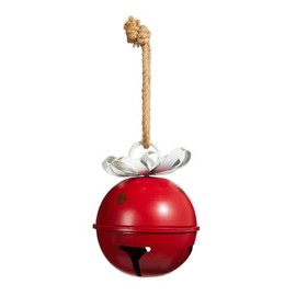 Raz Imports 2023 Heartfelt Holiday 10.5" Red Distressed Jingle Bell Ornament