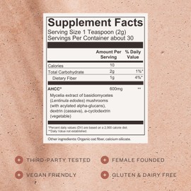 SHII AHCC Daily Immunity Powder, 2.1 Oz - Vegan, Gluten-Free Immune Support Supplement with AHCC, Easy-to-Mix Shiitake Mushroom Powder for Quick Absorption, Promotes Immune Response & Cellular Health