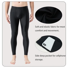 Lemorecn UPF 50+ Men's Surfing Leggings Sun Protection Swimming Pants(CA6011black-M)