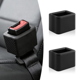 Houlishu 2 PCS Seat Belt Buckle Holder, Durable Silicone Material,Car Accessories, Suitable for Most Car Models (Black)
