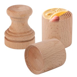 Haoideo Corzetti Stamp Mould Wood Ear Shape Corzetti Pasta Stamp Traditional Wooden Croxetti Curzetti Fresh Pasta Maker Tools