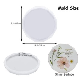 XIMUHO Resin Coaster Molds, 4 Pcs Silicone Agate Coaster Molds for DIY Making Resin Coasters, Cups Mat (Polygon)