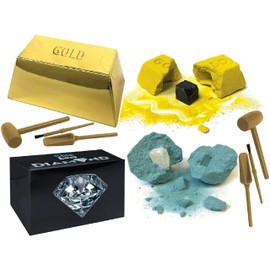 Schylling Chip Away Science Digs Gold & Diamond Gift Set Bundle - 2 Pack