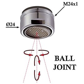 M24 Male 24mm Tap Faucet Spout Aerator Replacement Changeable Water Flow Angle