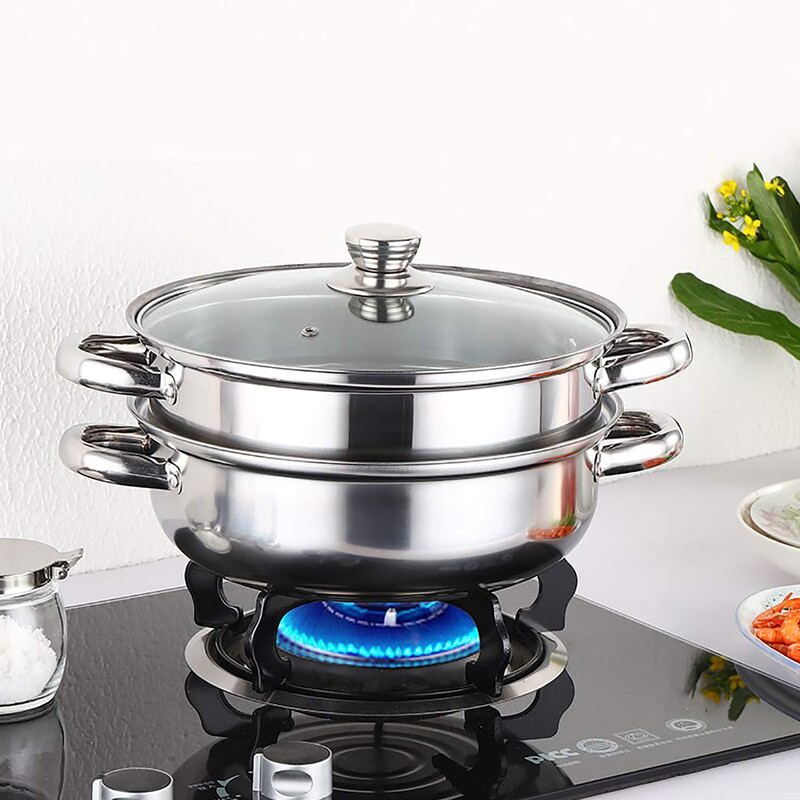 Steamer Pot Stainless Steel 2 Tier - 28cm Steamer Pot